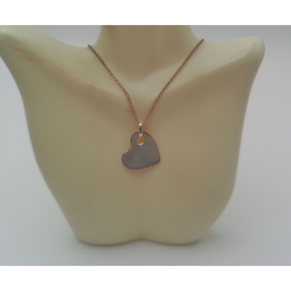 Heart Pendant on Chain .925 Sterling Silver 16.5" Pendant 1"